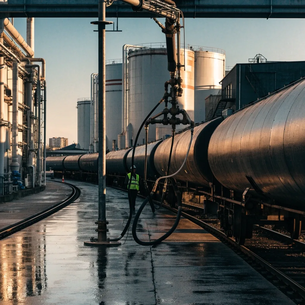 Zbiorniki paliwowe i infrastruktura przeładunkowa w bazie paliw w Polsce